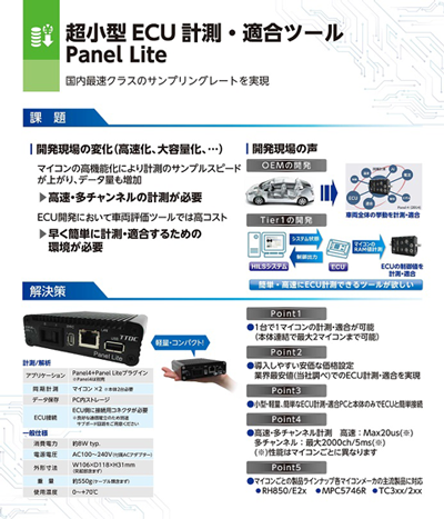 超小型ECU計測・適合ツール　Panel Lite